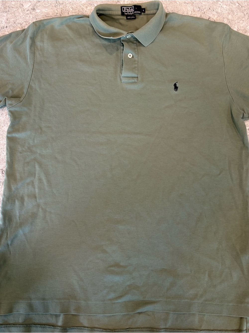 Polo Ralph Lauren Men's Light Sage Green 100%Cotton Polo Shirt-Large